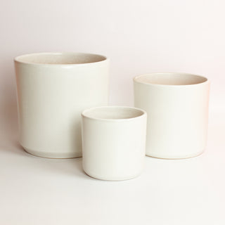White Cylinder Planter