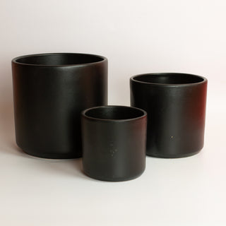 Black Cylinder Planter